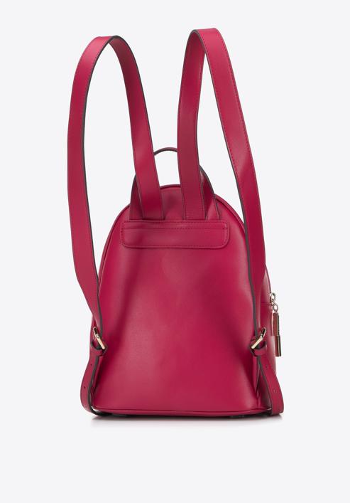 Women's leather monogram backpack, pink, 95-4E-637-P, Photo 2
