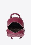 Women's leather monogram backpack, burgundy, 95-4E-637-V, Photo 3