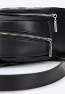 Women's leather monogram backpack, black, 95-4E-637-P, Photo 4