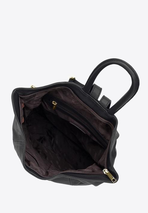 Women's leather backpack purse, black, 95-4E-017-9, Photo 3