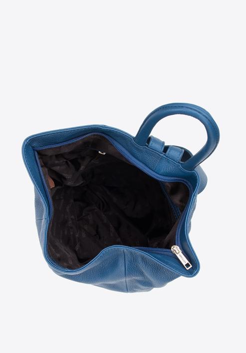Damski plecak skórzany z opaską, ciemnoniebieski, 95-4E-017-9, Zdjęcie 3