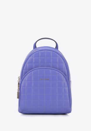 Women's small quilted leather backpack, violet, 95-4E-656-V, Photo 1
