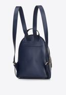 Women's small quilted leather backpack, navy blue, 95-4E-656-V, Photo 2