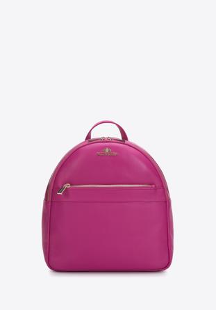 Women's leather backpack, pink, 97-4E-009-P, Photo 1
