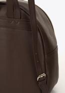 Damski plecak skórzany z przeszyciami, brązowy, 97-4E-009-P, Zdjęcie 4