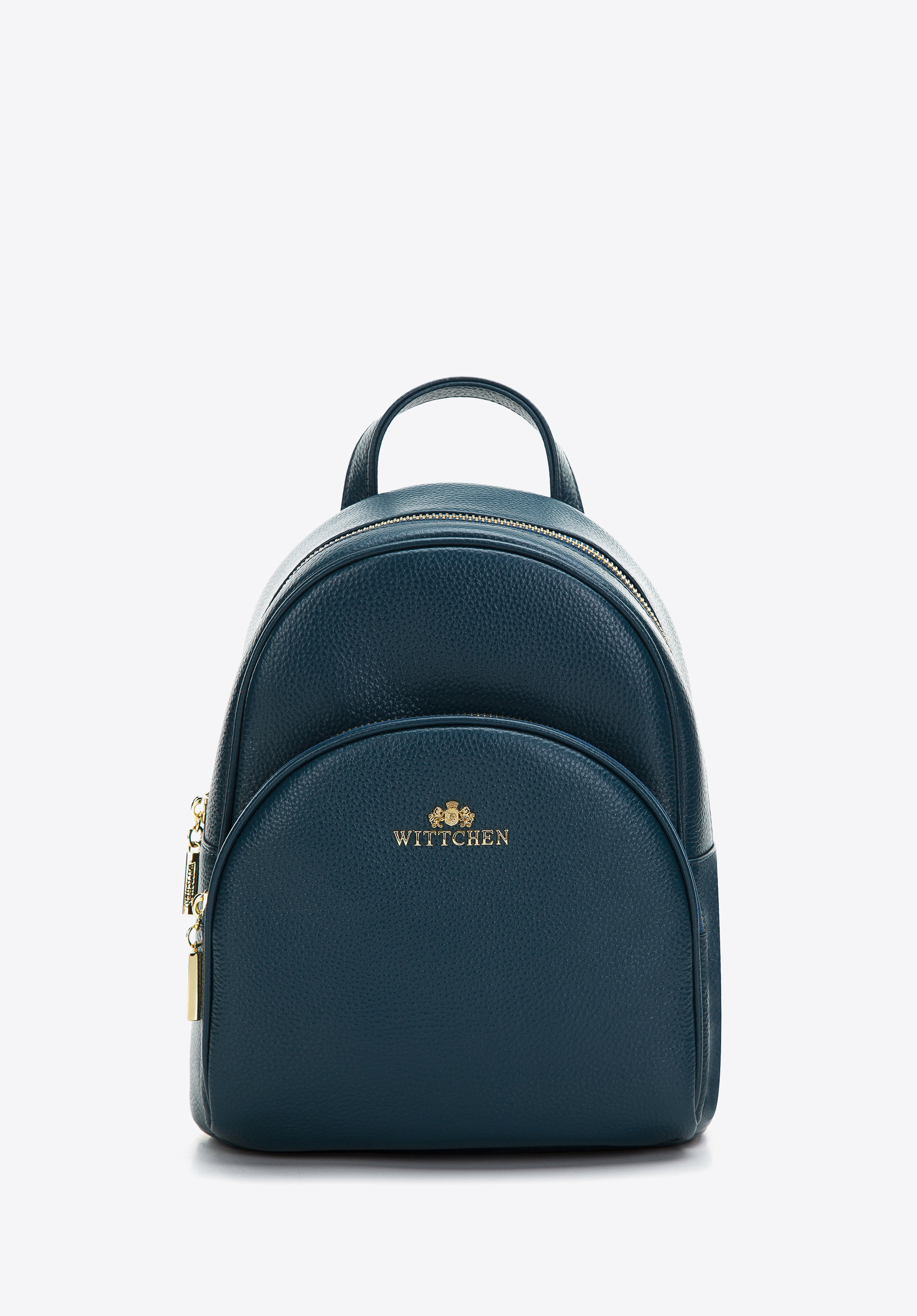 Women's small leather backpack purse, dark turquoise, 97-4E-620-Z, Photo 1