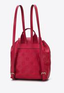 Women's leather monogram backpack purse, dark pink, 96-4E-606-P, Photo 2