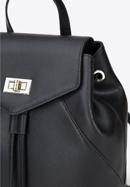 Women's leather backpack purse, black-gold, 95-4E-623-44, Photo 4