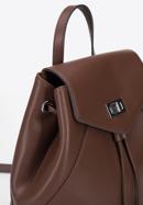 Women's leather backpack purse, dark brown, 95-4E-623-44, Photo 4