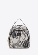 Women's small patterned backpack purse, cream-black, 97-4E-500-X2, Photo 1