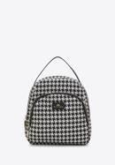 Women's small patterned backpack purse, white-black, 97-4E-500-X3, Photo 1