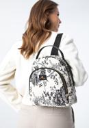 Women's small patterned backpack purse, cream-black, 97-4E-500-X2, Photo 15