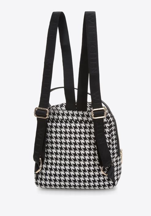 Women's small patterned backpack purse, white-black, 97-4E-500-X3, Photo 2