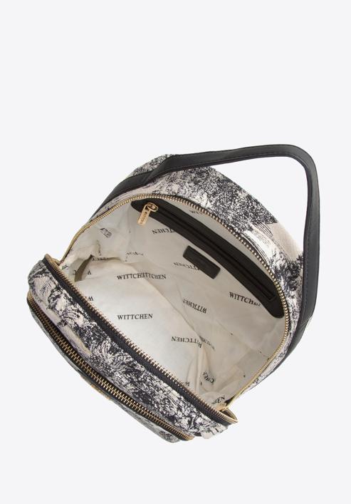 Women's small patterned backpack purse, beige-black, 97-4E-500-X2, Photo 3