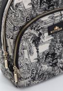 Women's small patterned backpack purse, beige-black, 97-4E-500-X2, Photo 4