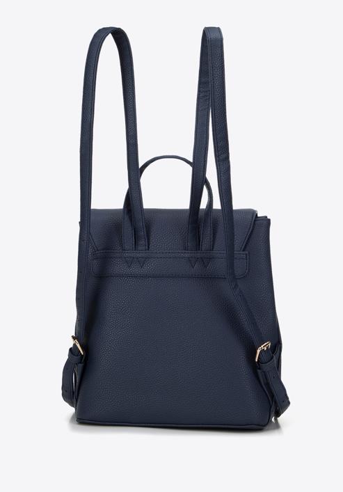 Women's faux leather backpack, navy blue, 29-4Y-018-B1, Photo 2