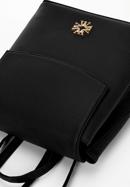 Damski plecak z ekoskóry dwukomorowy, czarny, 29-4Y-018-B7, Zdjęcie 5