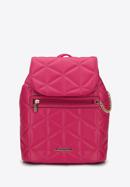 Women's quilted faux leather backpack purse, pink, 96-4Y-704-1, Photo 1