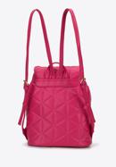 Women's quilted faux leather backpack purse, pink, 96-4Y-704-P, Photo 2