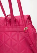 Women's quilted faux leather backpack purse, pink, 96-4Y-704-1, Photo 4