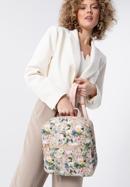 Women's faux leather backpack purse with floral print, light pink, 98-4Y-201-0, Photo 15