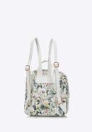 Women's faux leather backpack purse with floral print, white, 98-4Y-201-9, Photo 2