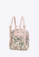 Women's faux leather backpack purse with floral print, light pink, 98-4Y-201-0, Photo 2