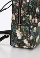 Women's faux leather backpack purse with floral print, black, 98-4Y-201-1, Photo 4