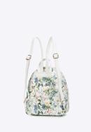 Women's faux leather backpack purse with floral print, white, 98-4Y-204-0, Photo 2