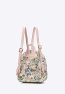 Women's faux leather backpack purse with floral print, light pink, 98-4Y-204-0, Photo 2