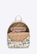Women's faux leather backpack purse with floral print, light pink, 98-4Y-204-0, Photo 3