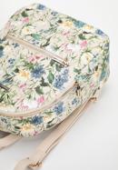 Women's faux leather backpack purse with floral print, light beige, 98-4Y-204-0, Photo 4