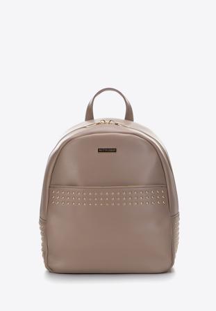 Women's faux leather backpack, beige, 97-4Y-767-9, Photo 1