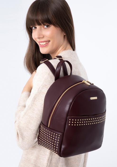 Women's faux leather backpack, plum, 97-4Y-767-9, Photo 15