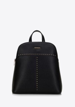 Faux leather studded backpack, black, 98-4Y-605-1, Photo 1