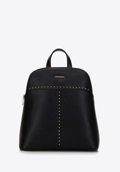 Faux leather studded backpack, black, 98-4Y-605-9, Photo 1