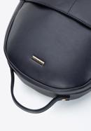 Women's faux leather backpack with front pocket, navy blue, 97-4Y-535-1, Photo 4