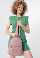 Faux leather backpack with decorative chain detail, pink, 98-4Y-505-Y, Photo 15