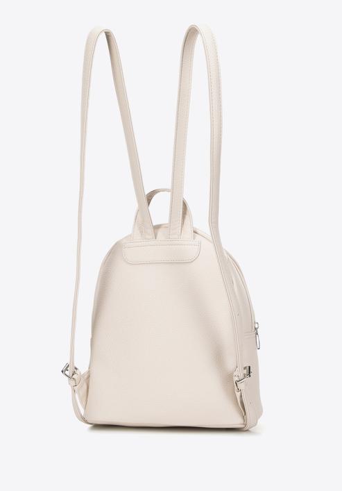 Faux leather backpack with decorative chain detail, cream, 98-4Y-505-P, Photo 2