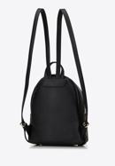 Faux leather backpack with decorative chain detail, black-gold, 98-4Y-505-Y, Photo 2