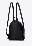 Faux leather backpack with decorative chain detail, black-silver, 98-4Y-505-1S, Photo 2
