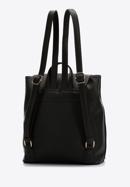 Women's faux leather backpack with vertical pockets, black, 97-4Y-531-Z, Photo 2