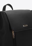 Women's faux leather backpack with vertical pockets, black, 97-4Y-531-Z, Photo 4