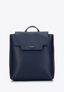 Women's faux leather backpack purse, navy blue, 97-4Y-602-N, Photo 1