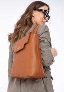 Women's faux leather backpack purse, brown, 97-4Y-602-N, Photo 15