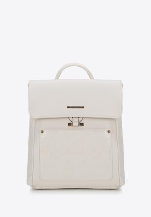 Women's faux leather backpack, cream, 94-4Y-402-0, Photo 1