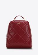 Damski plecak z geometrycznie pikowanym przodem, czerwony, 97-4Y-620-5, Zdjęcie 1