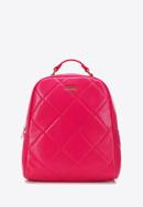 Women's quilted faux leather backpack, pink, 97-4Y-620-5, Photo 1