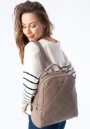 Women's quilted faux leather backpack, beige, 97-4Y-620-5, Photo 15