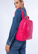 Women's quilted faux leather backpack, pink, 97-4Y-620-5, Photo 16